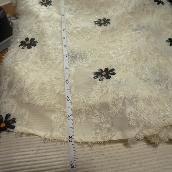 Cream and Black Embellished Sheer Boxy Blouse - Picture 9 of 10